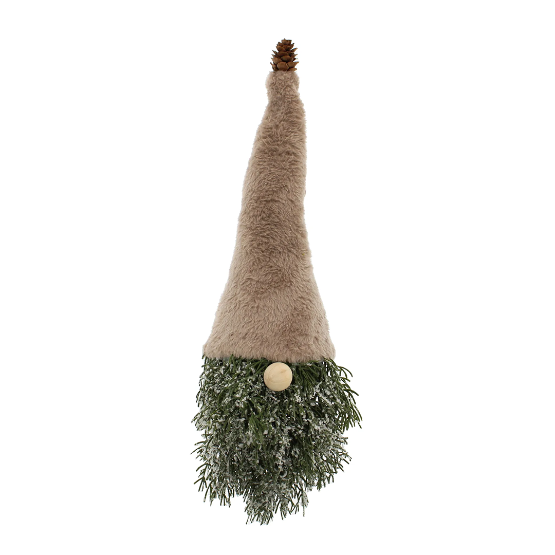 Gnom 30 cm frostet grønn tre med fluffy hatt