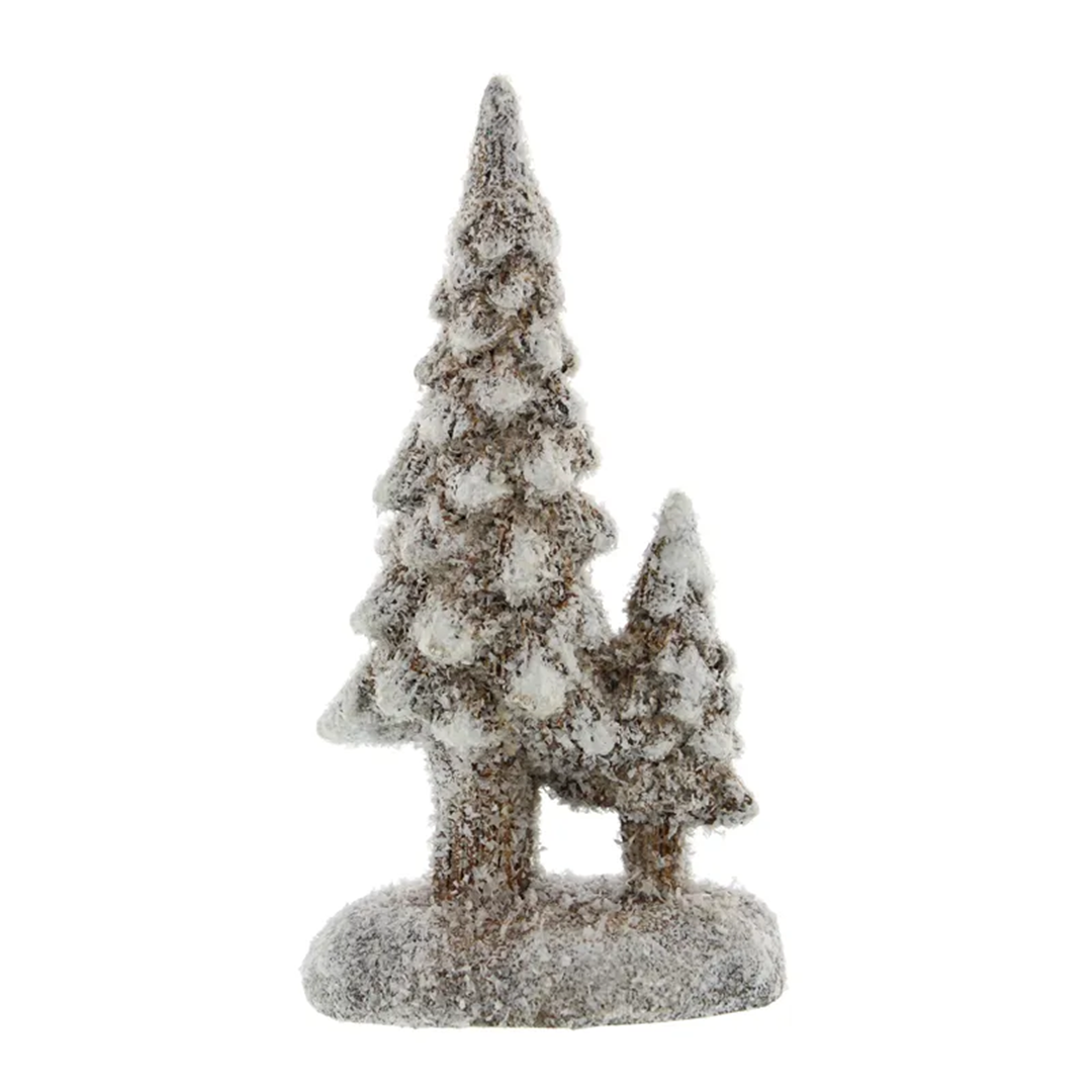 Juletre 14 cm brun frostet