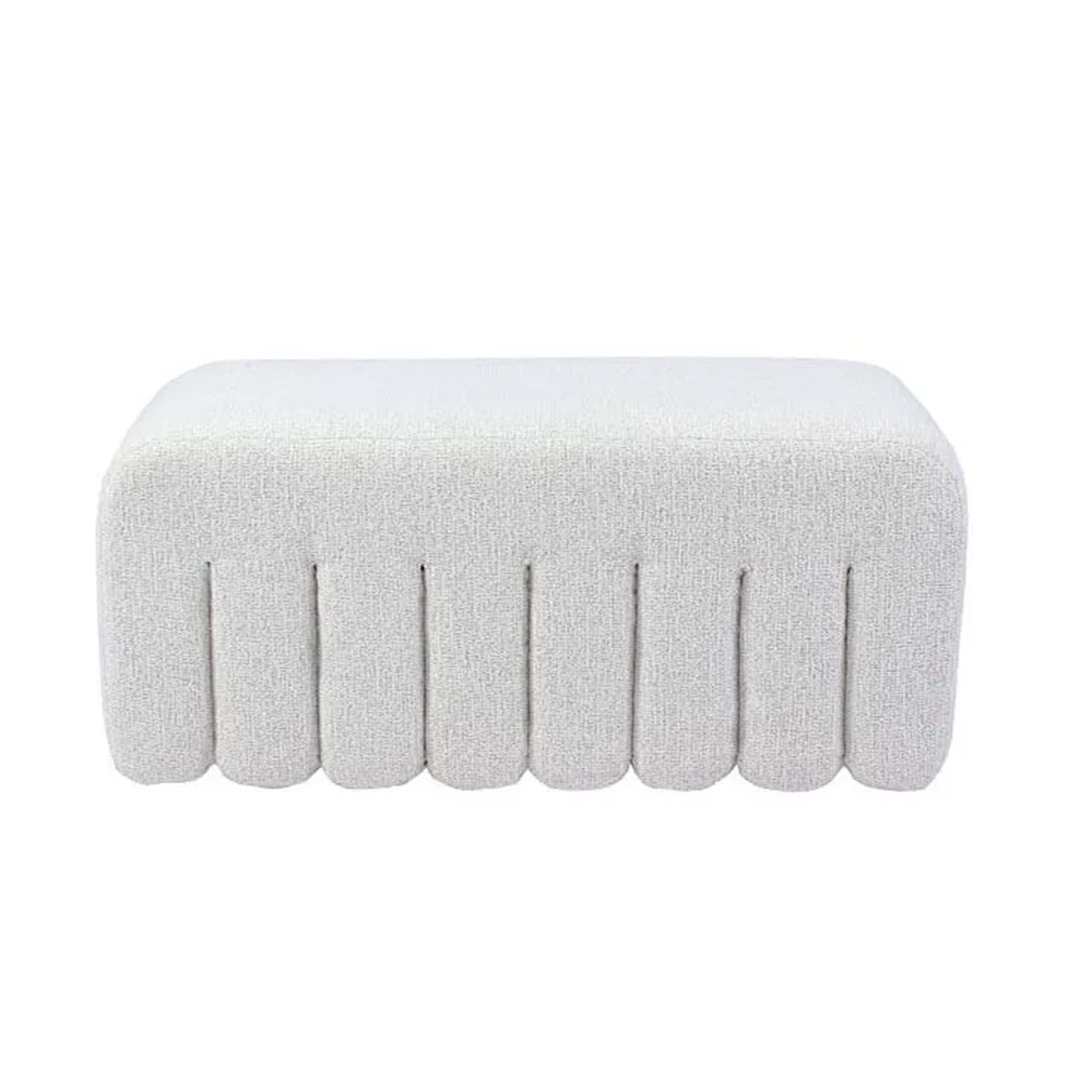 CISKE POUF MIX BOUCLE ECRU M