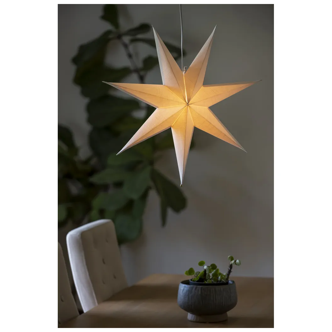 Adventstjerne 60 cm hvit lin