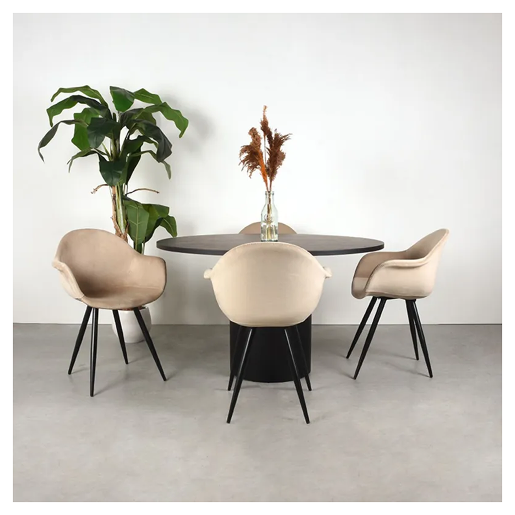 OLIVIA DINING TABLE BLACK 130 CM
