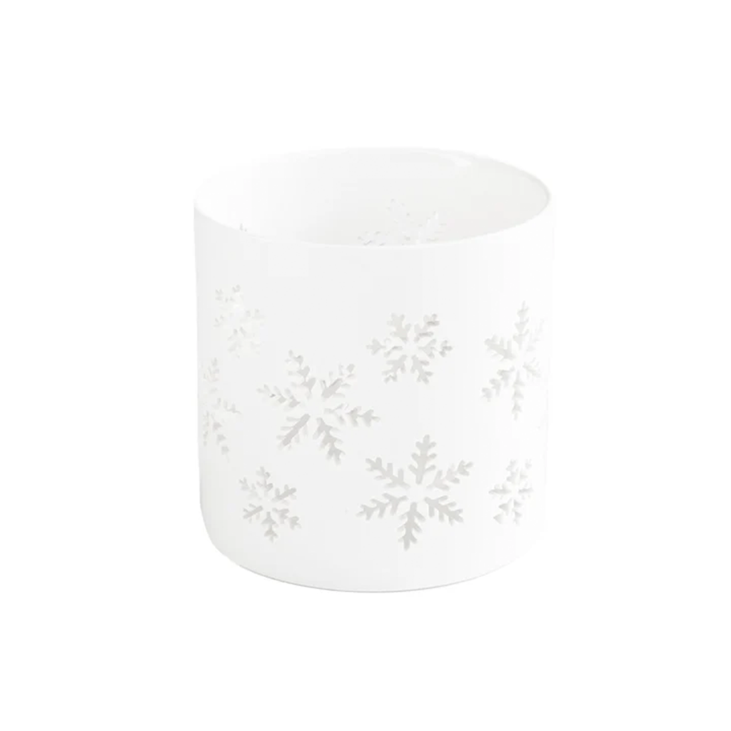 sögne hvit t-lysholder snøkrystall large