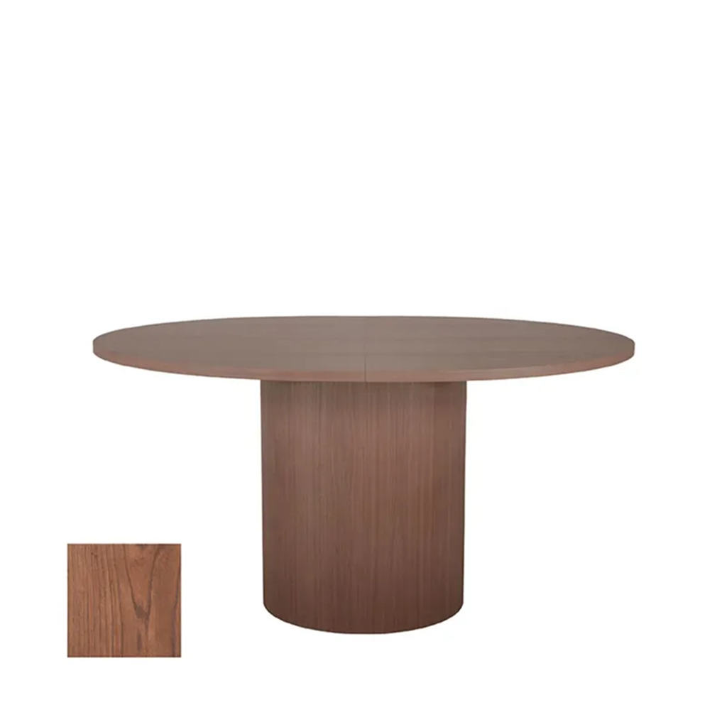 OLIVIA DINING TABLE OVAL 150 CM x 130 CM + 50 CM WALNUT