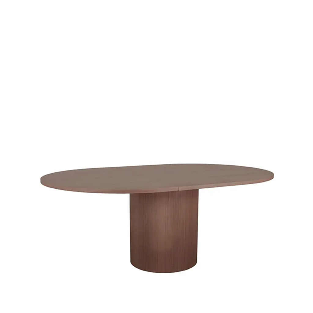 OLIVIA DINING TABLE OVAL 150 CM x 130 CM + 50 CM WALNUT