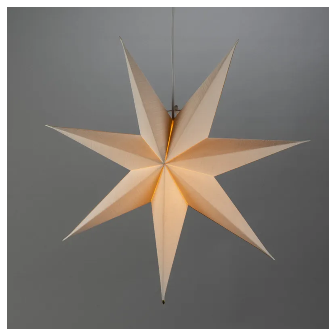 Adventstjerne 78 cm hvit lin