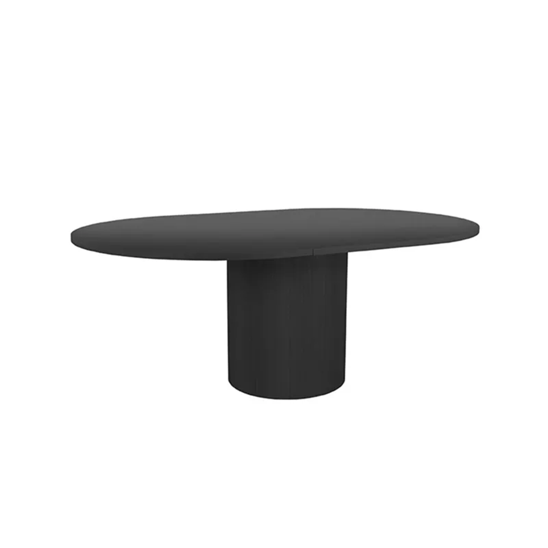 OLIVIA DINING TABLE OVAL 150 CM x 130 CM + 50 CM BLACK