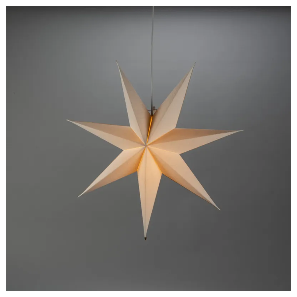 Adventstjerne 60 cm hvit lin