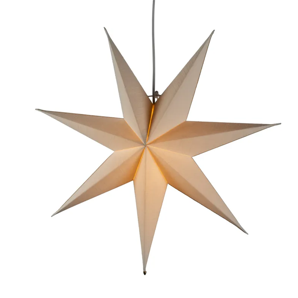 Adventstjerne 78 cm hvit lin