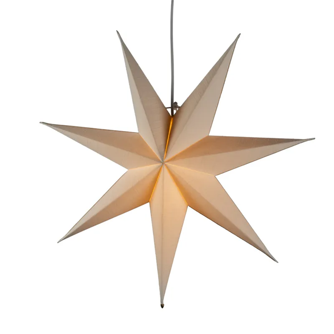 Adventstjerne 78 cm hvit lin