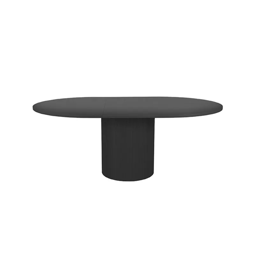 OLIVIA DINING TABLE OVAL 150 CM x 130 CM + 50 CM BLACK