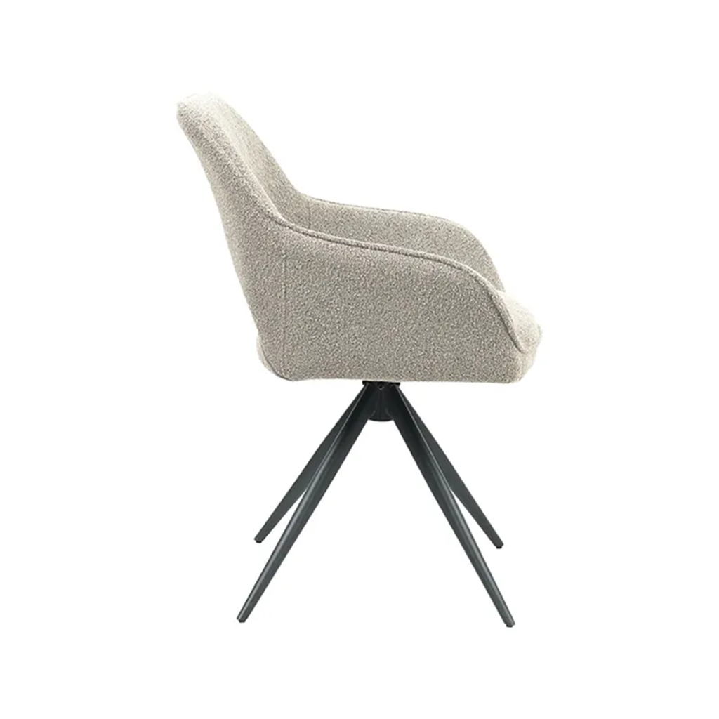 FINLEY DINING CHAIR CHAMPAGNE BOUCLE