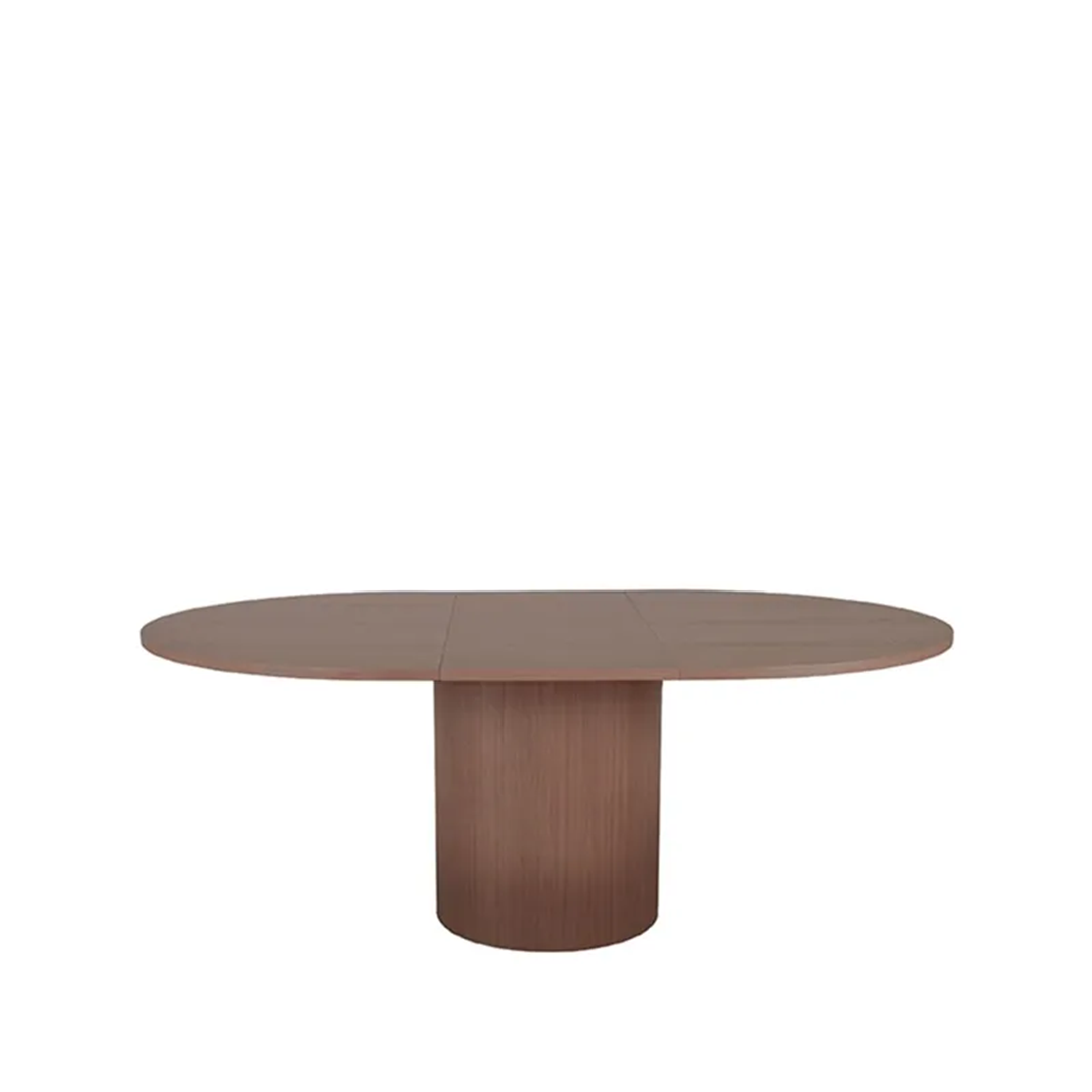 OLIVIA DINING TABLE OVAL 150 CM x 130 CM + 50 CM WALNUT