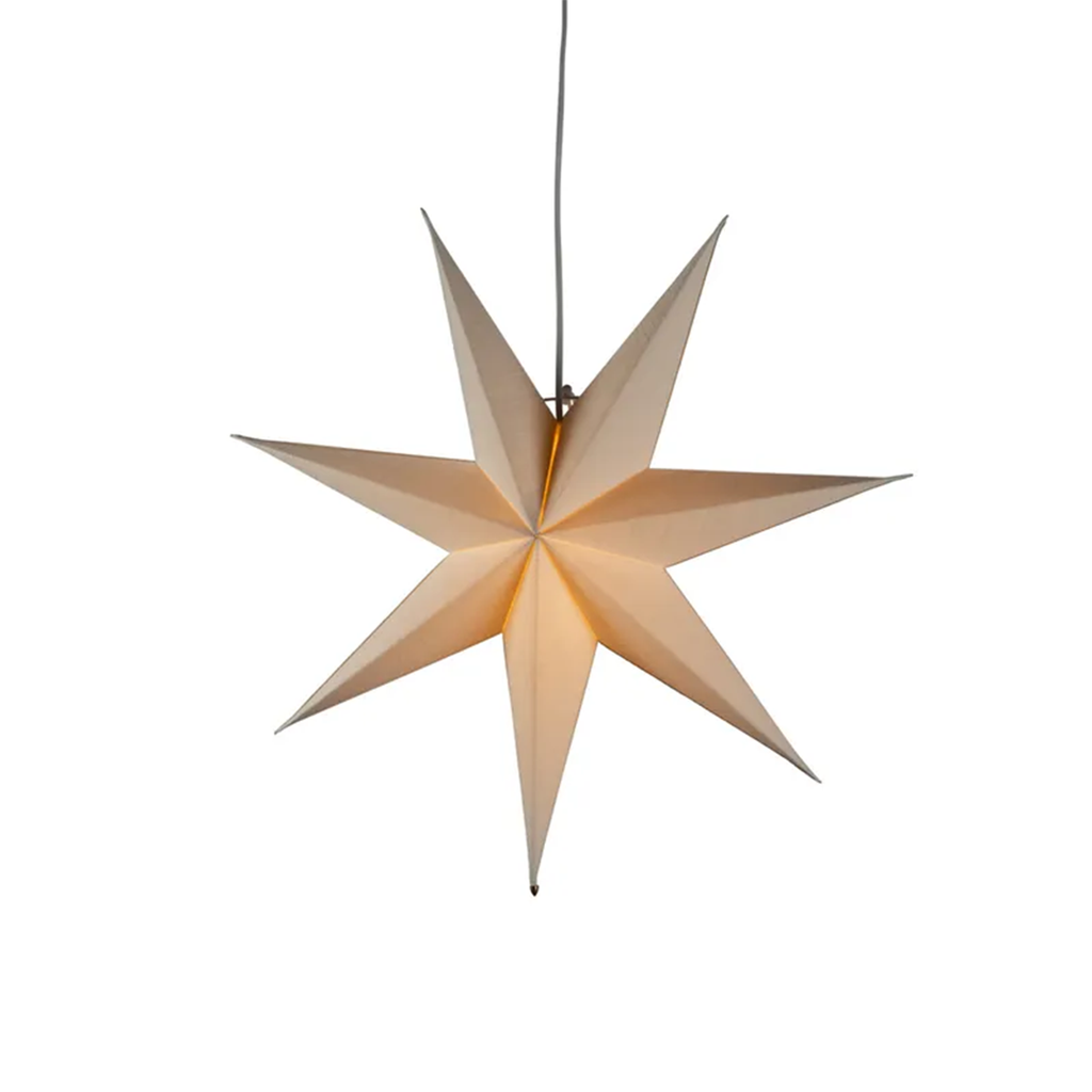 Adventstjerne 60 cm hvit lin