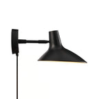 Darci kort vegglampe Sort