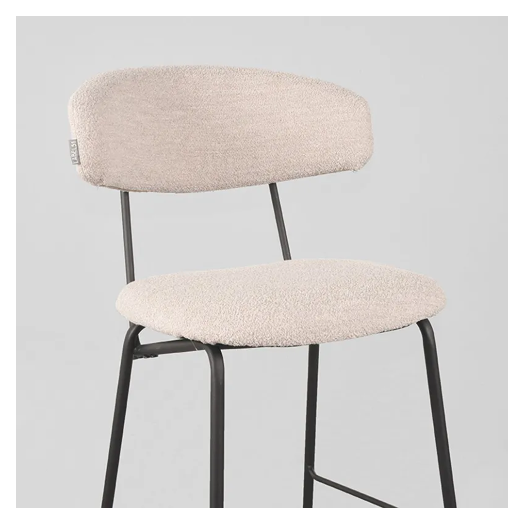 ZACK BAR CHAIR LOW NATURAL BOUCLE